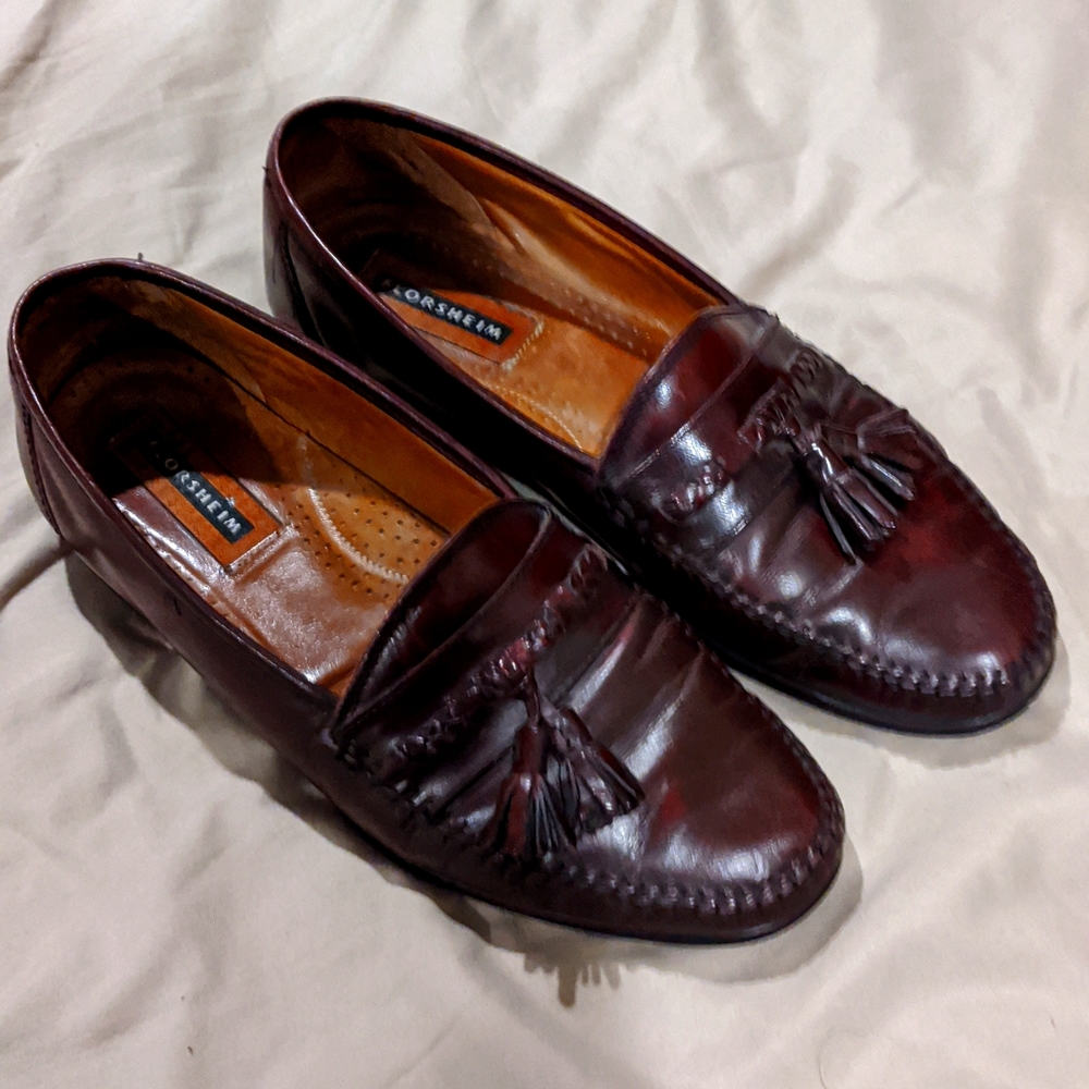 Florsheim burgundy size 9D slip on shoes